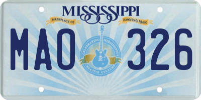 MS license plate MAO326