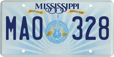 MS license plate MAO328