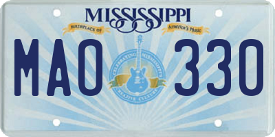 MS license plate MAO330