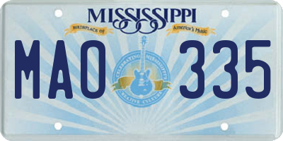MS license plate MAO335