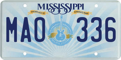 MS license plate MAO336