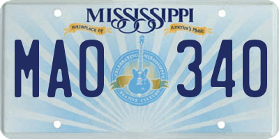 MS license plate MAO340