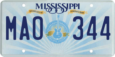 MS license plate MAO344