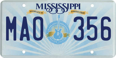 MS license plate MAO356