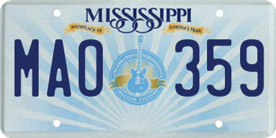 MS license plate MAO359