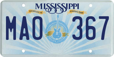 MS license plate MAO367