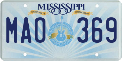 MS license plate MAO369