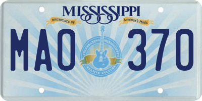 MS license plate MAO370