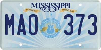 MS license plate MAO373