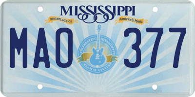 MS license plate MAO377
