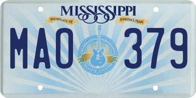 MS license plate MAO379