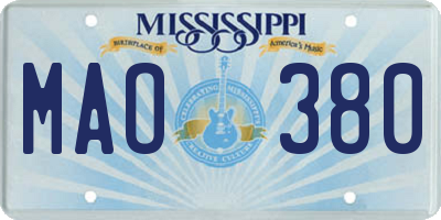 MS license plate MAO380