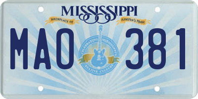MS license plate MAO381
