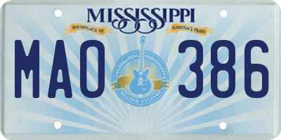 MS license plate MAO386