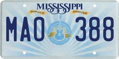 MS license plate MAO388