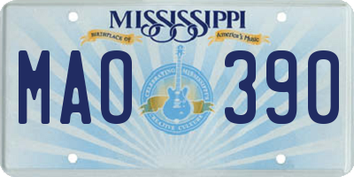 MS license plate MAO390