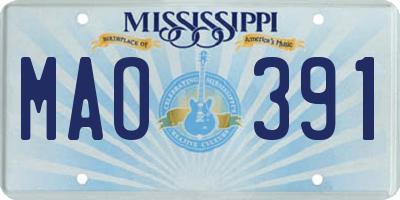 MS license plate MAO391