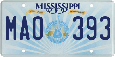 MS license plate MAO393