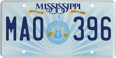 MS license plate MAO396
