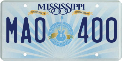 MS license plate MAO400