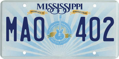 MS license plate MAO402