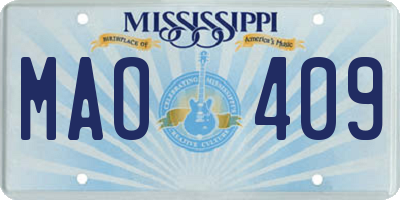 MS license plate MAO409