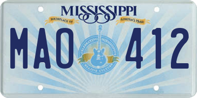 MS license plate MAO412