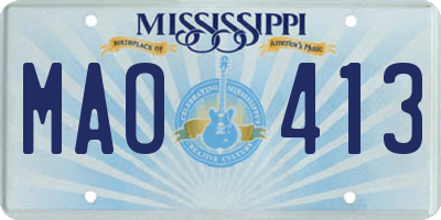 MS license plate MAO413