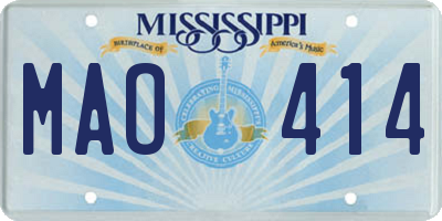 MS license plate MAO414