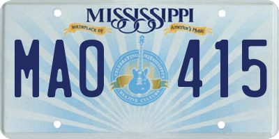 MS license plate MAO415