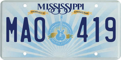 MS license plate MAO419