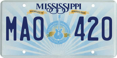 MS license plate MAO420