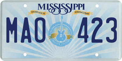 MS license plate MAO423