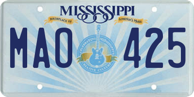 MS license plate MAO425