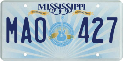 MS license plate MAO427