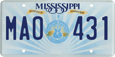 MS license plate MAO431
