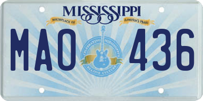 MS license plate MAO436