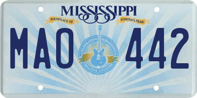 MS license plate MAO442