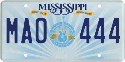 MS license plate MAO444