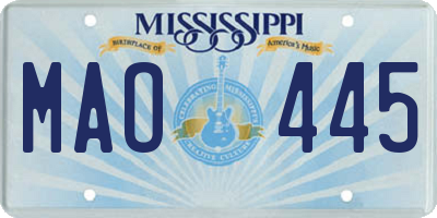 MS license plate MAO445