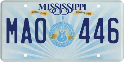 MS license plate MAO446