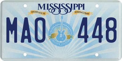 MS license plate MAO448