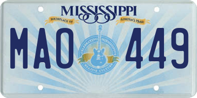 MS license plate MAO449