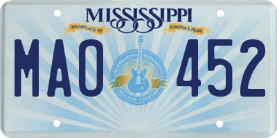 MS license plate MAO452