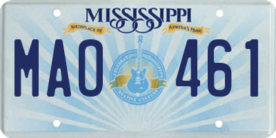 MS license plate MAO461
