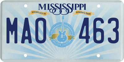 MS license plate MAO463