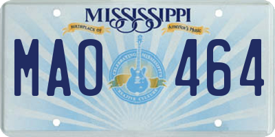 MS license plate MAO464