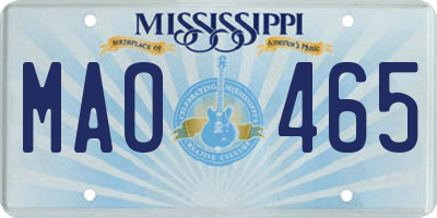 MS license plate MAO465
