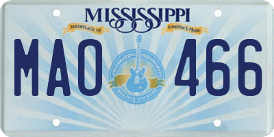 MS license plate MAO466