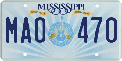 MS license plate MAO470